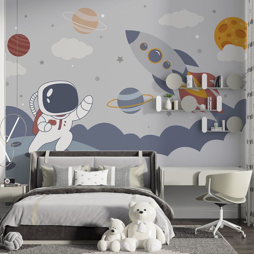 Foguetão e pequeno astronauta — interior 5