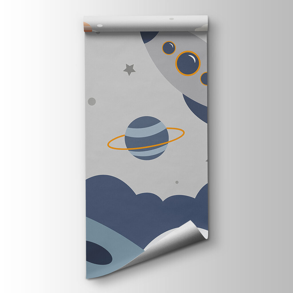 Foguetão e pequeno astronauta — vista do produto
