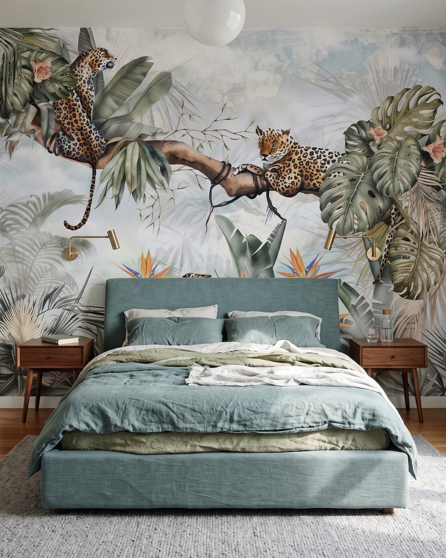 Leopardos entre palmeiras — interior 2