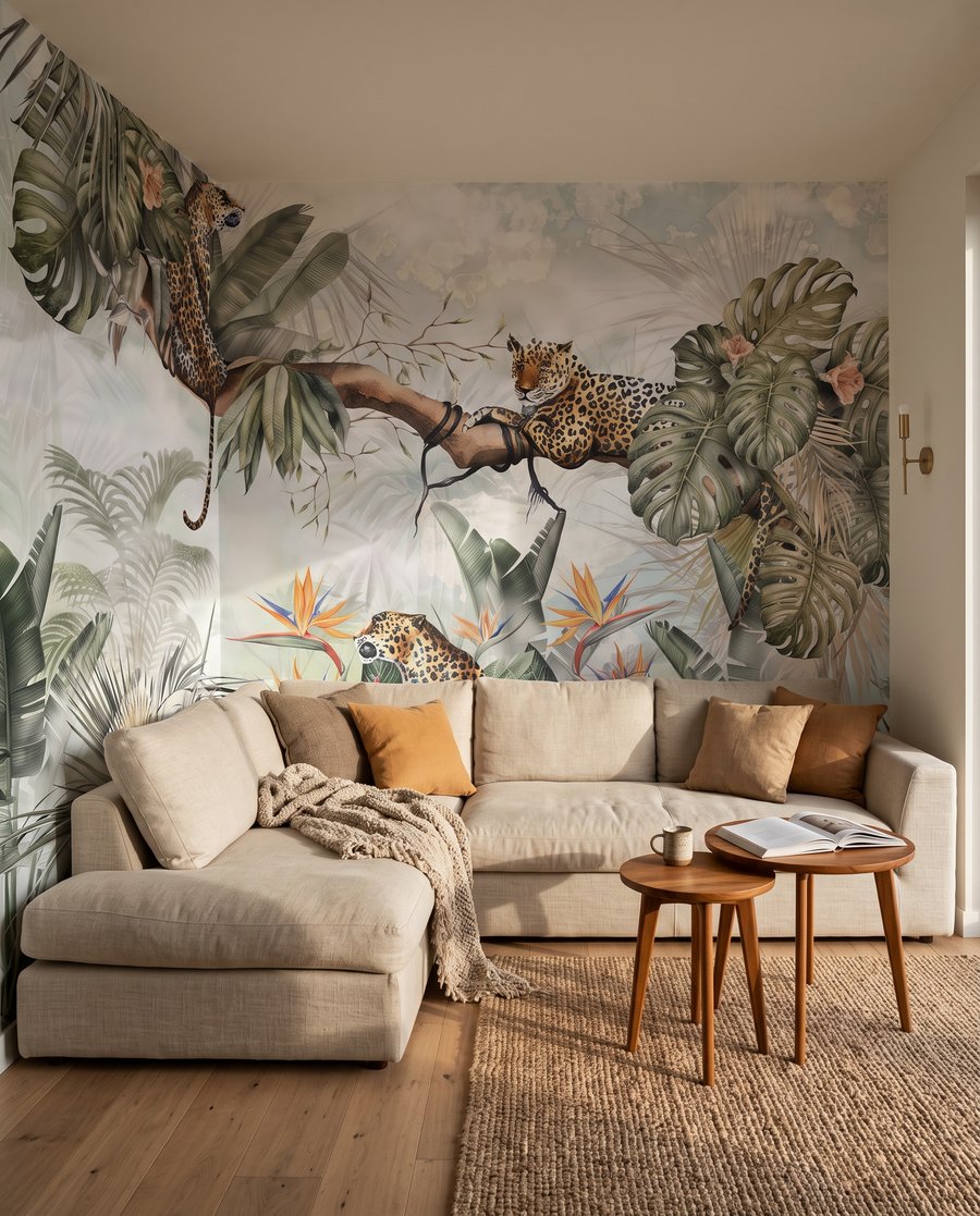 Leopardos entre palmeiras — interior 3