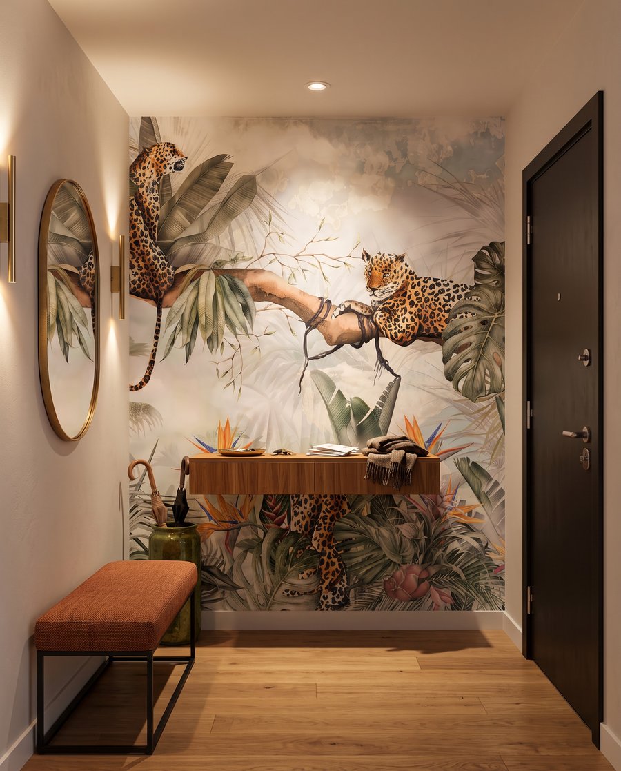 Leopardos entre palmeiras — interior 4