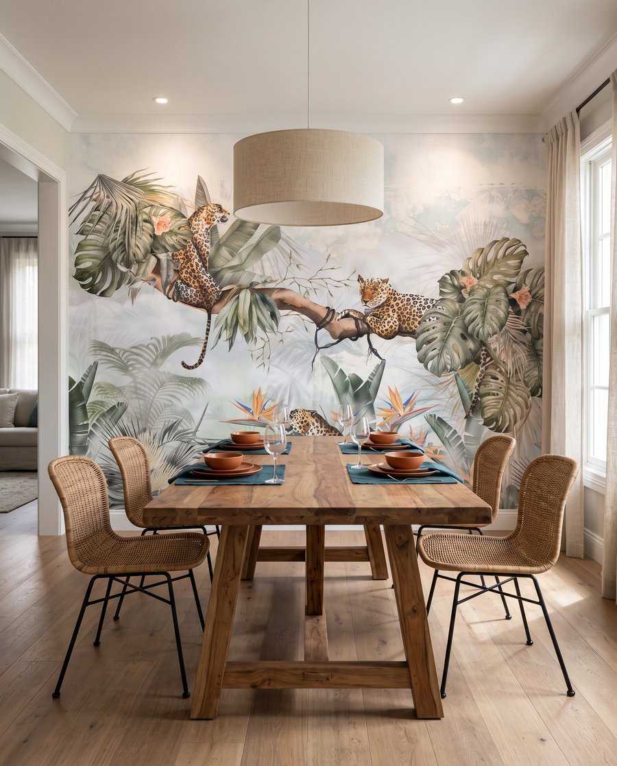 Leopardos entre palmeiras — interior 5