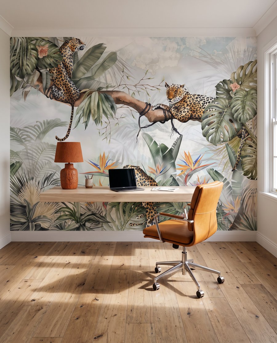 Leopardos entre palmeiras — interior 6