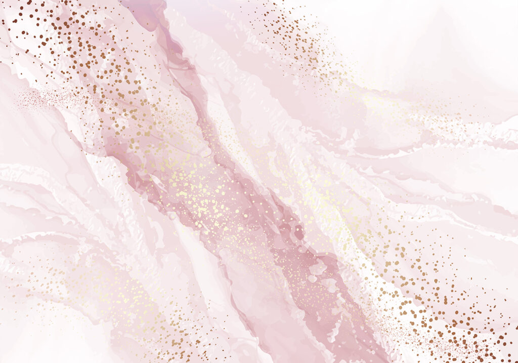 Rosa com pintas douradas — design completo