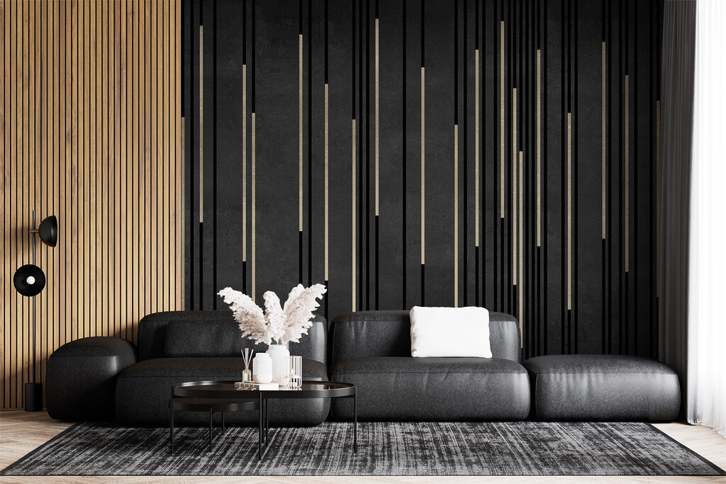 Riscas douradas em preto — interior 4