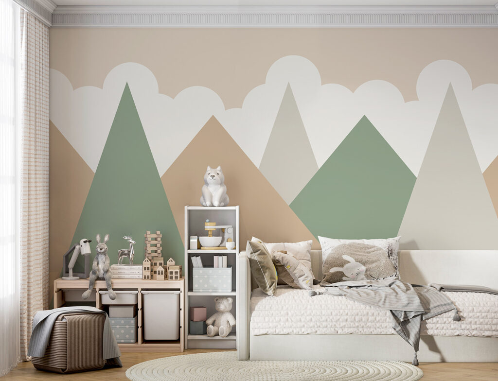 Montanhas pastel sob nuvens — interior 1