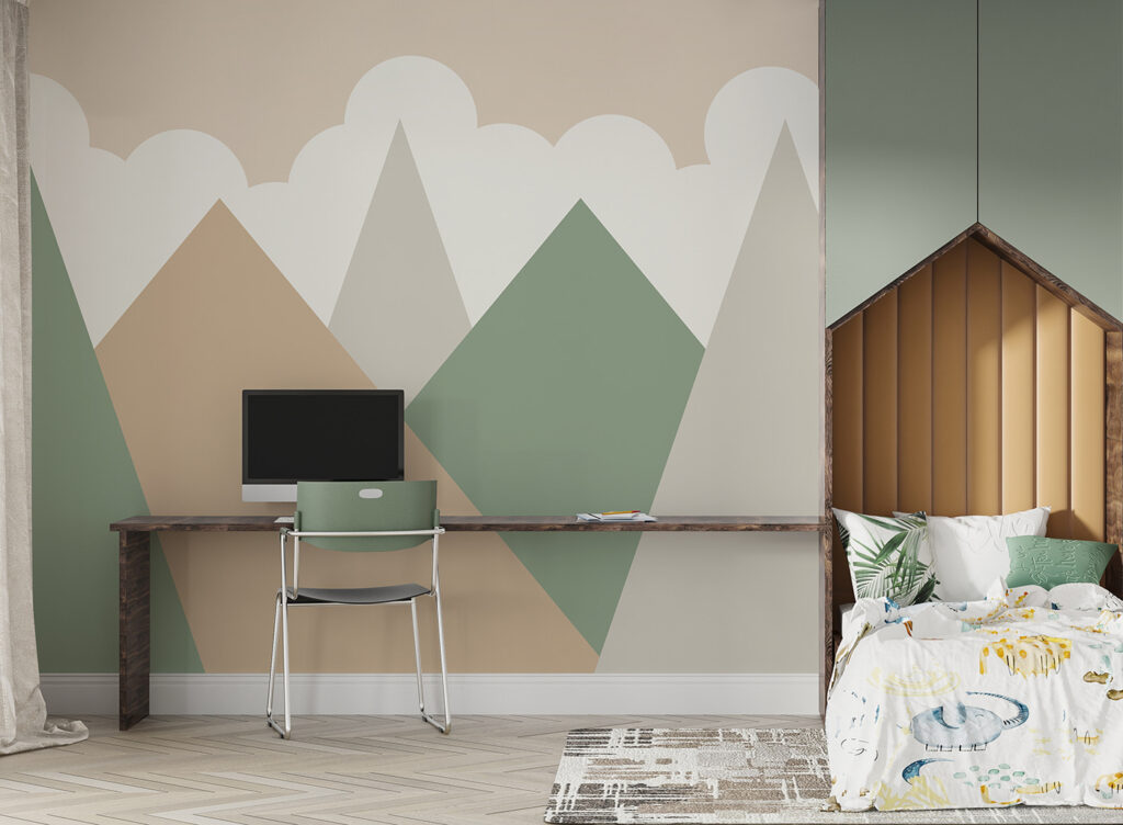 Montanhas pastel sob nuvens — interior 2