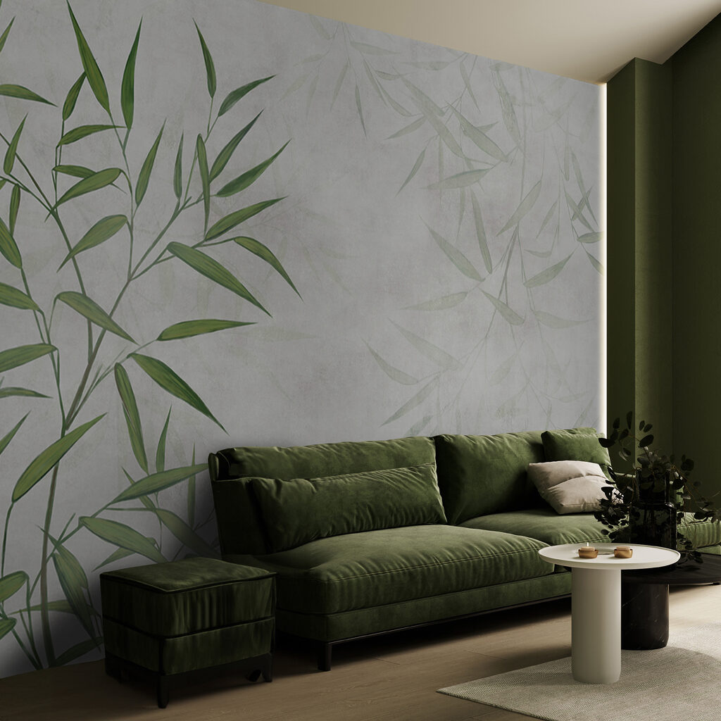 Bambu verde sobre branco — interior 7