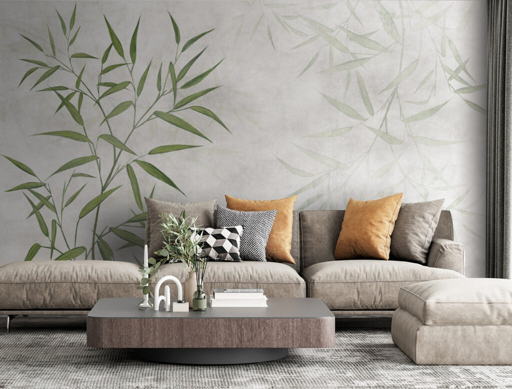 Bambu verde sobre branco — interior 5