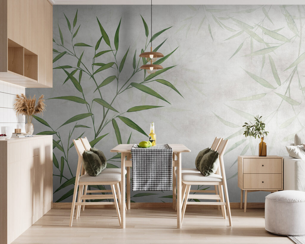 Bambu verde sobre branco — interior 6