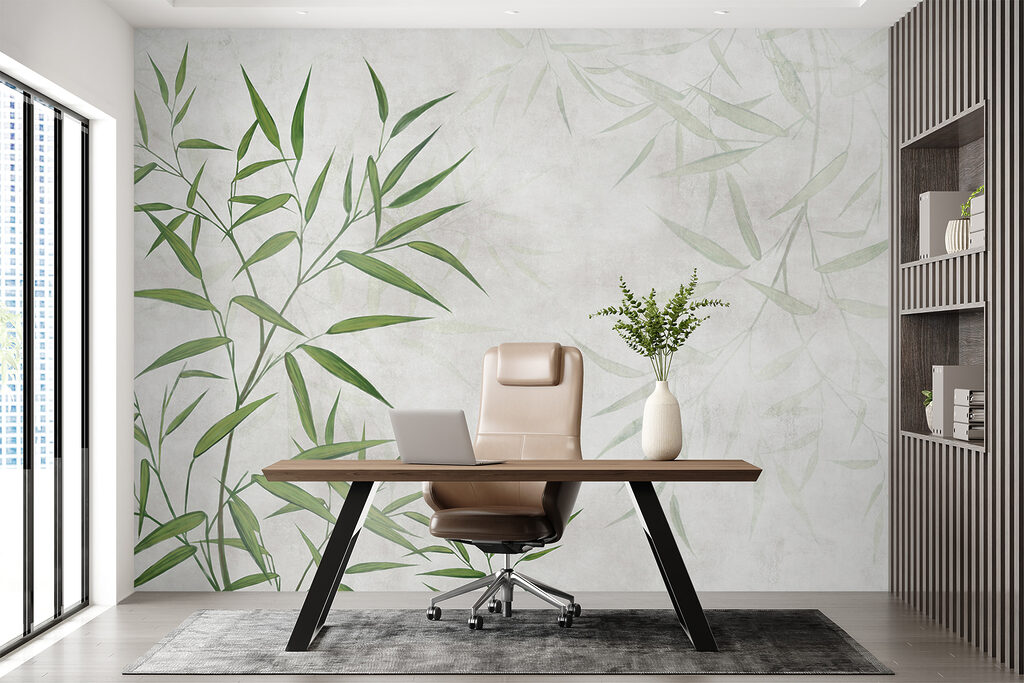 Bambu verde sobre branco — interior 8