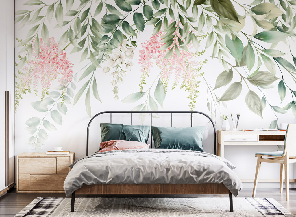 Flores e folhas pendentes — interior 2
