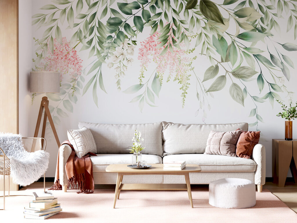 Flores e folhas pendentes — interior 3