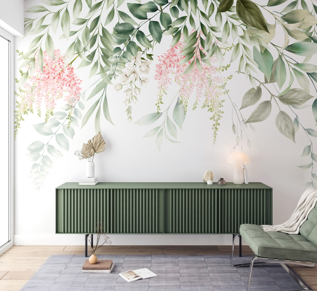 Flores e folhas pendentes — interior 4