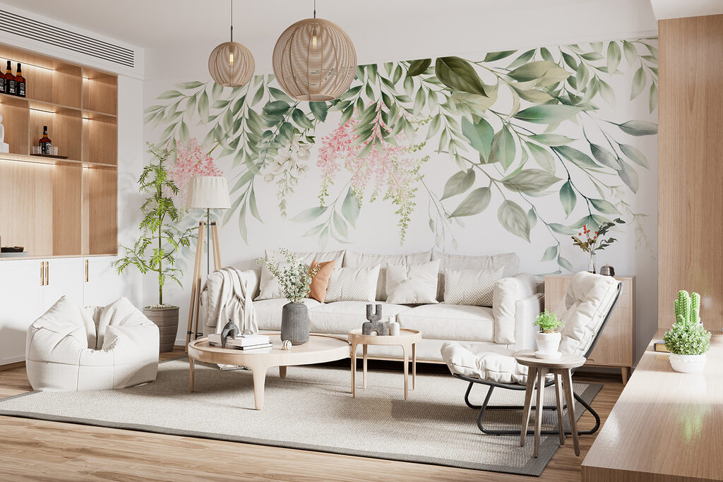 Flores e folhas pendentes — interior 8