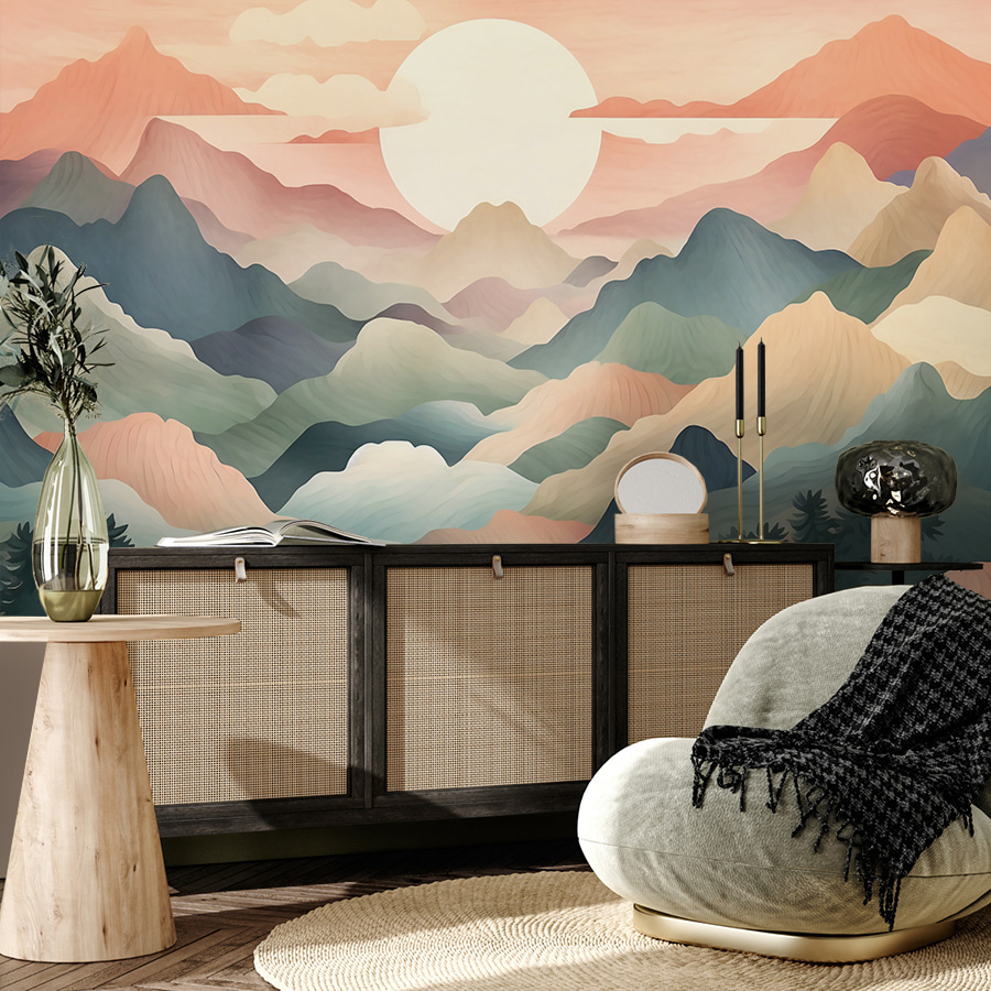 Sol entre montanhas coloridas — interior 1