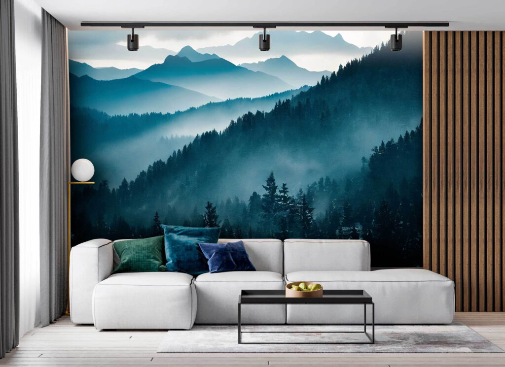 Névoa azul sobre encostas — interior 1