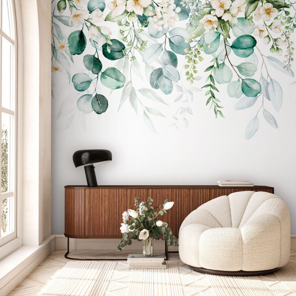 Flores brancas, folhas pendentes — interior 3