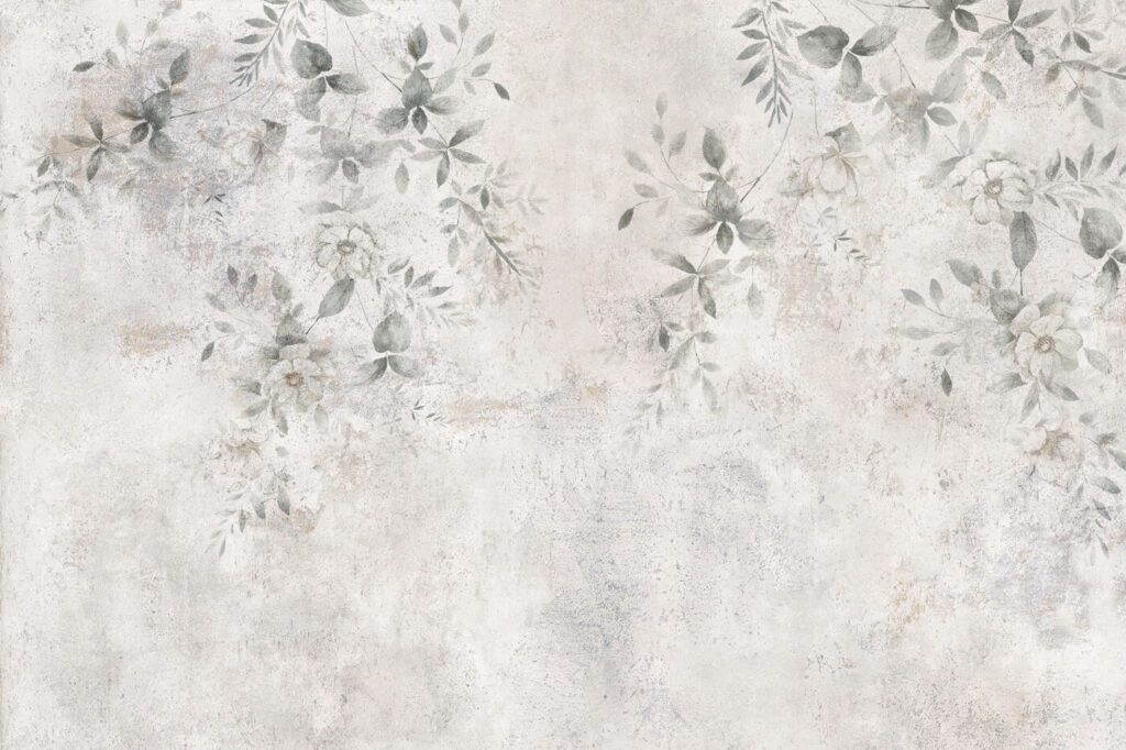 Rasto floral em branco — design completo