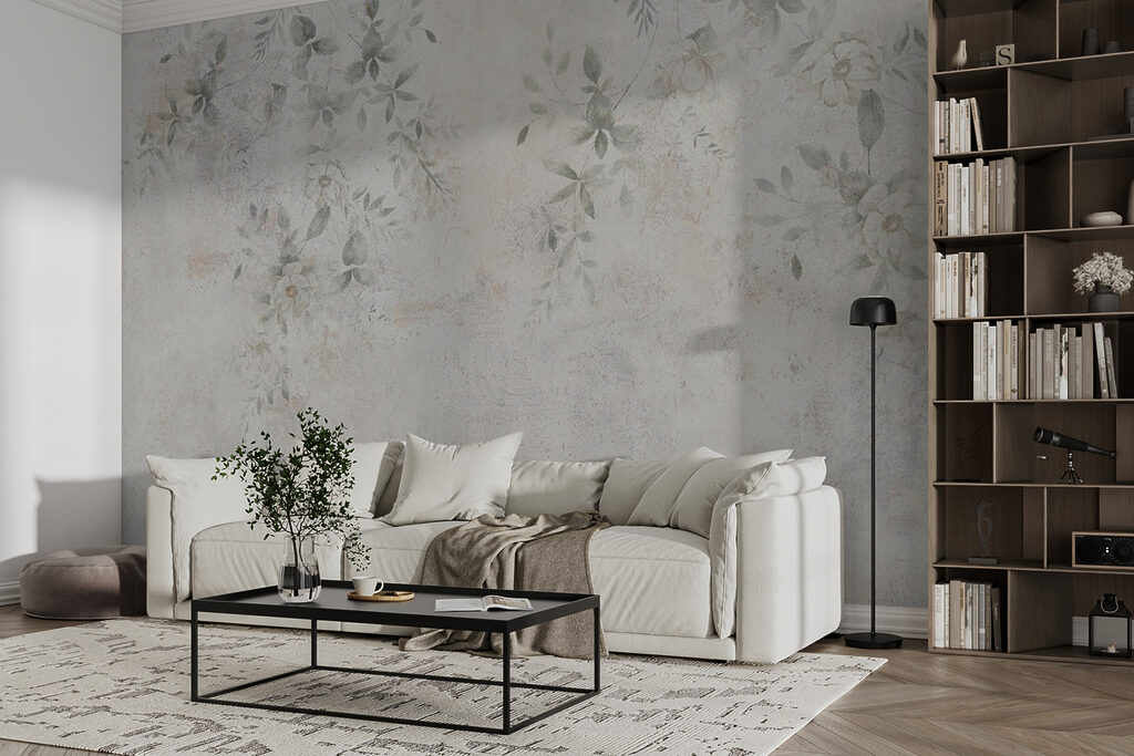 Rasto floral em branco — interior 3