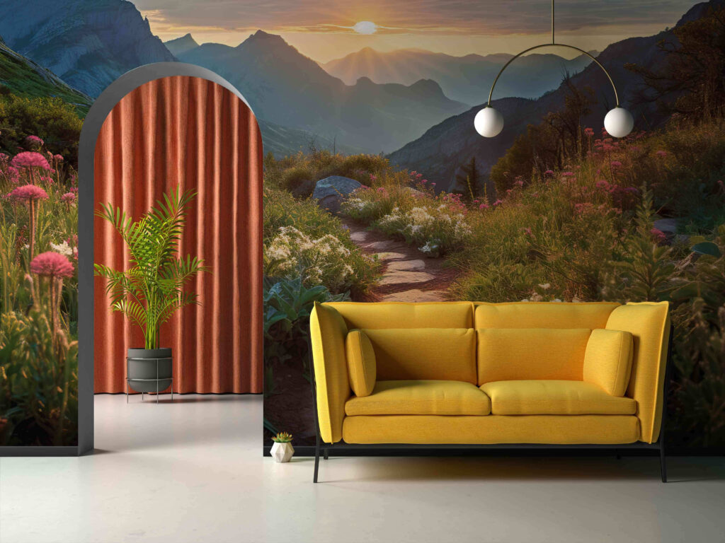 Trilho dourado na montanha — interior 2