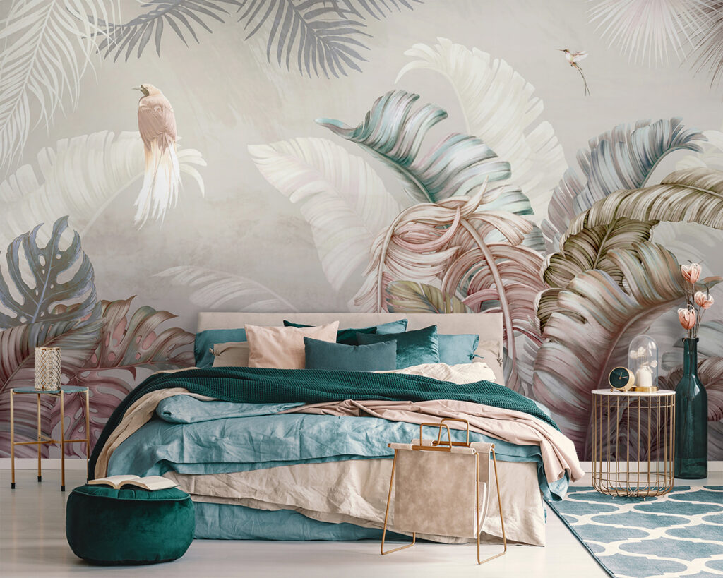 Folhas tropicais pastel — interior 3