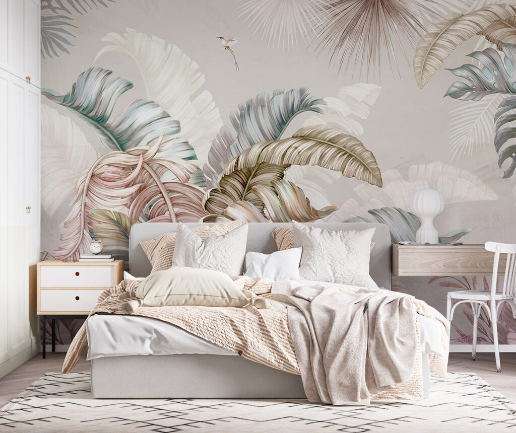 Folhas tropicais pastel — interior 2