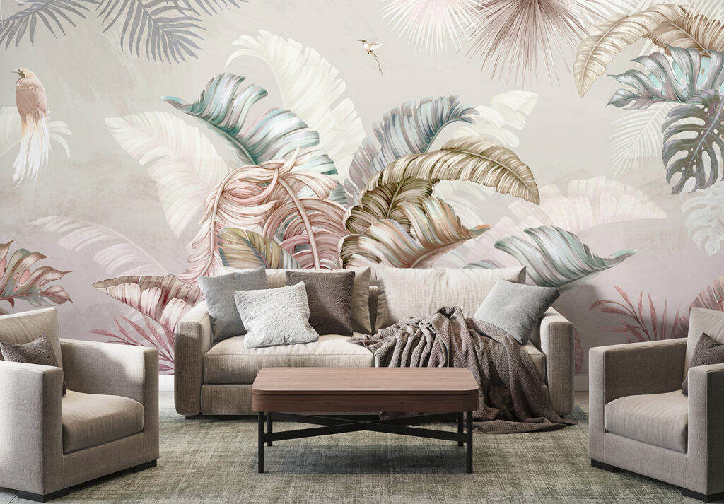 Folhas tropicais pastel — interior 4