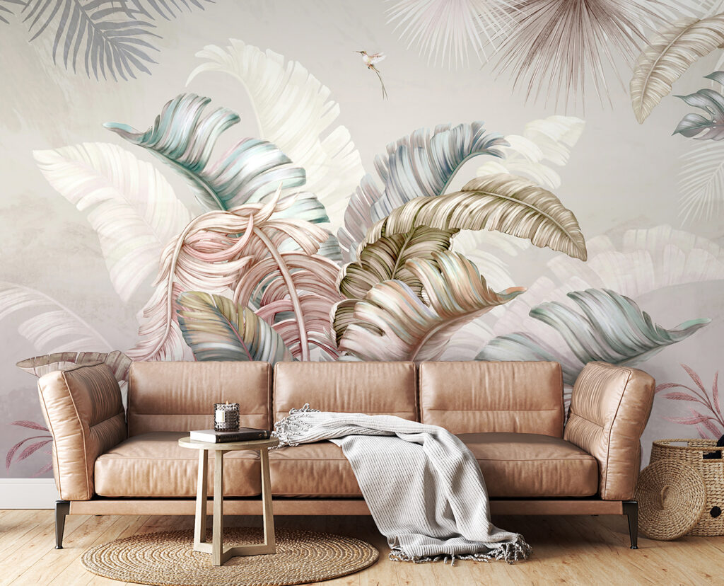 Folhas tropicais pastel — interior 5