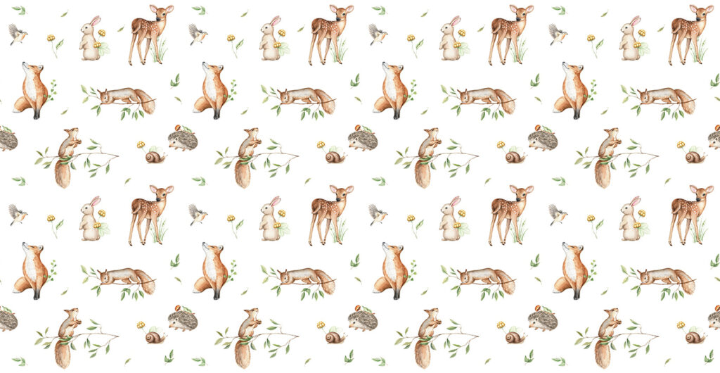 Pequenos animais do bosque — design completo