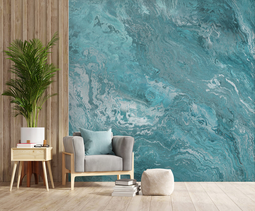 Faixas turquesa em ondas — interior 2