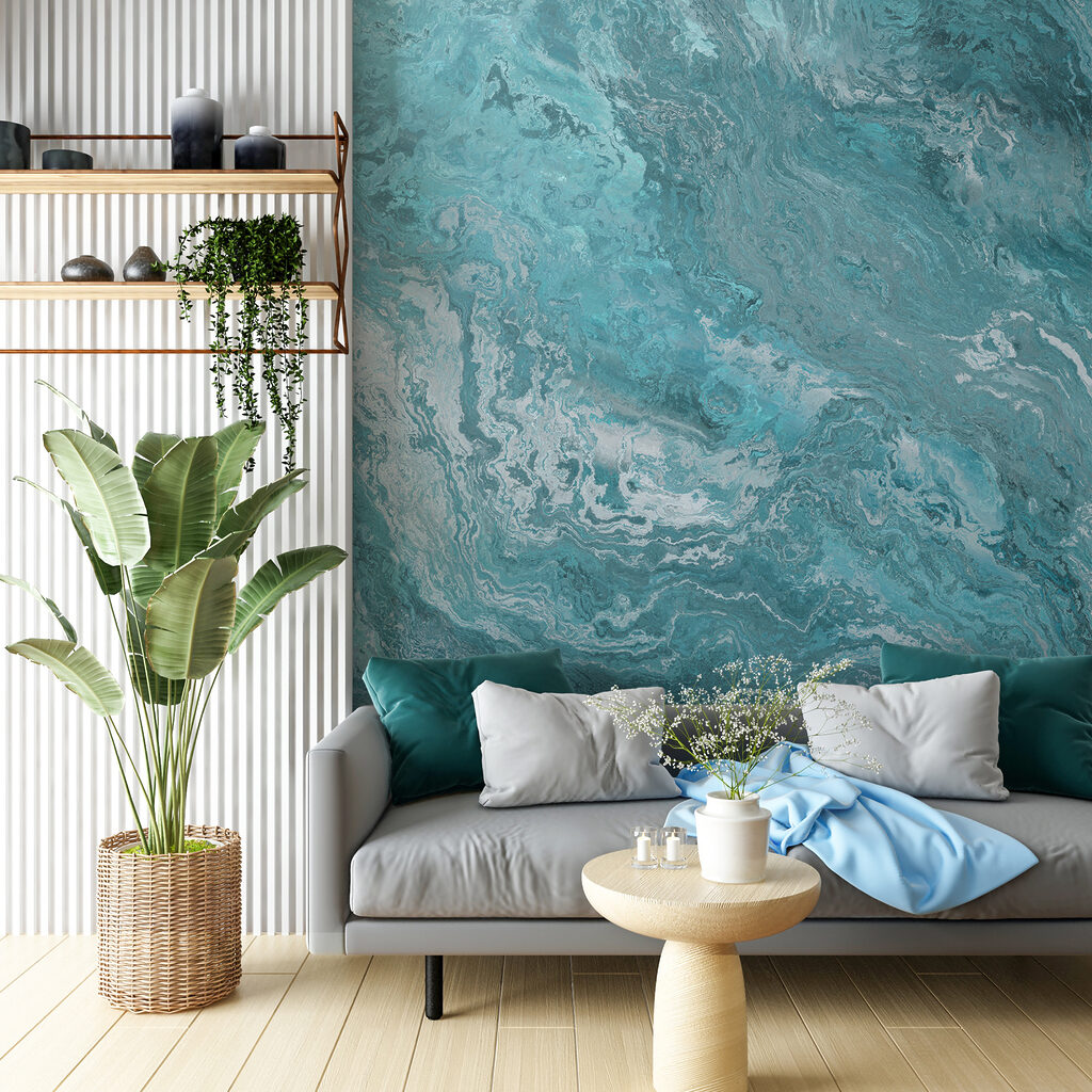 Faixas turquesa em ondas — interior 3