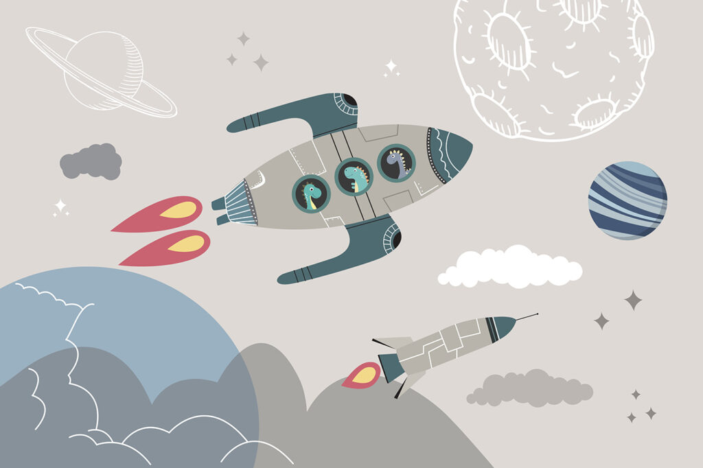 Foguetes entre planetas — design completo
