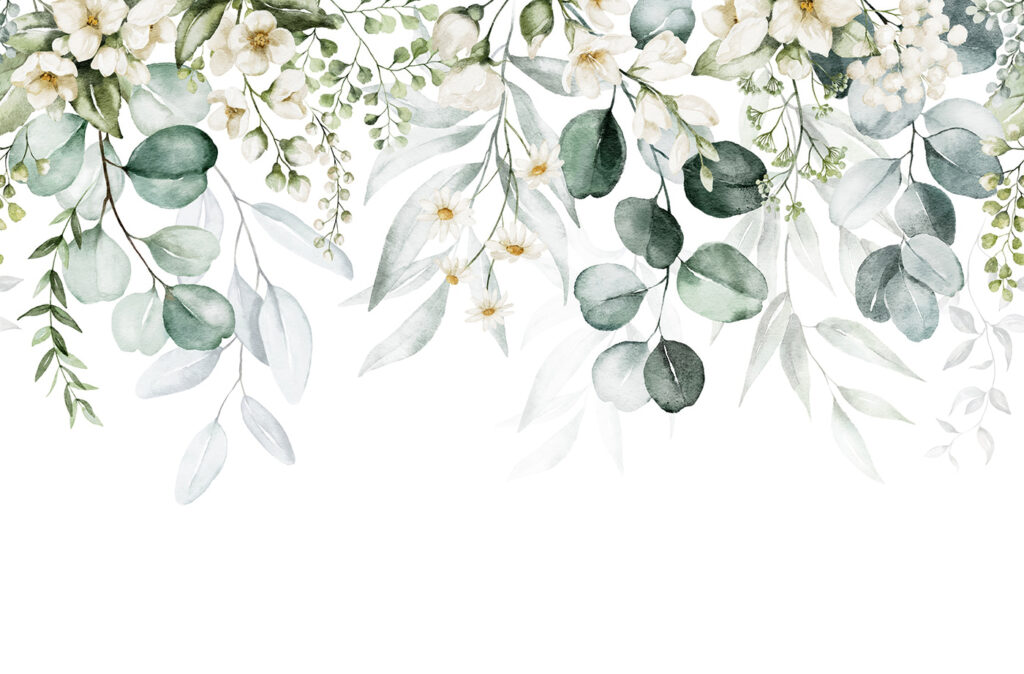 Grinalda de folhas redondas — design completo