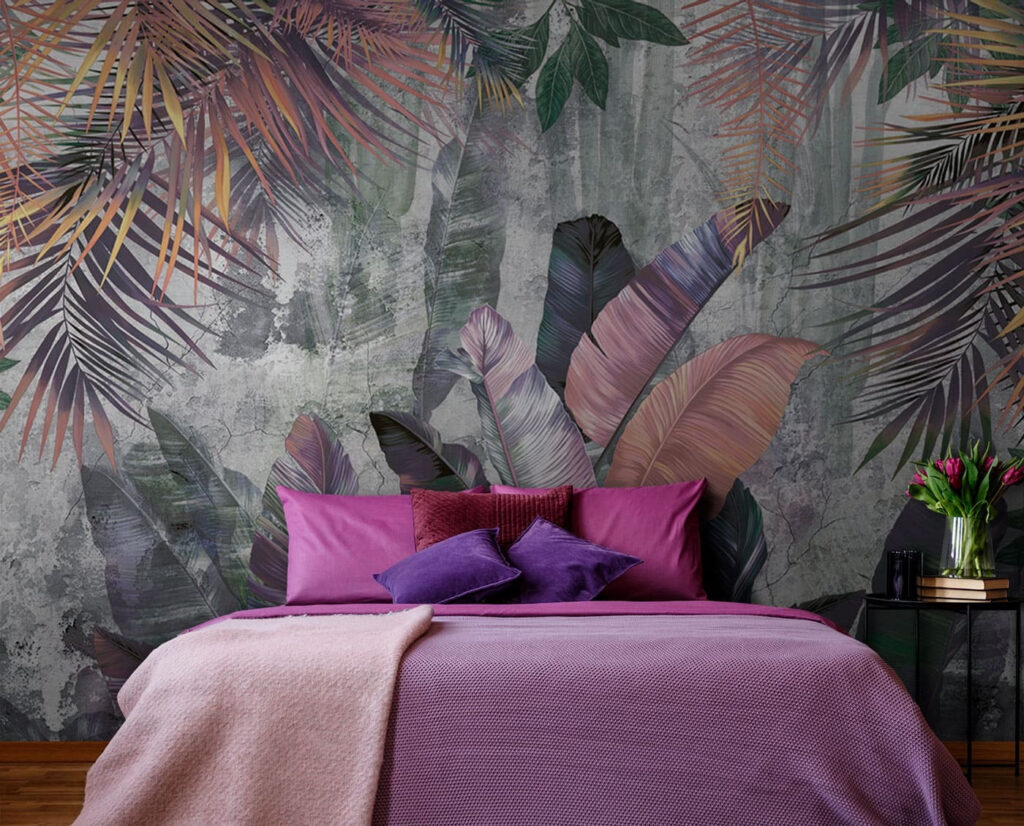 Folhas tropicais em roxo — interior 2