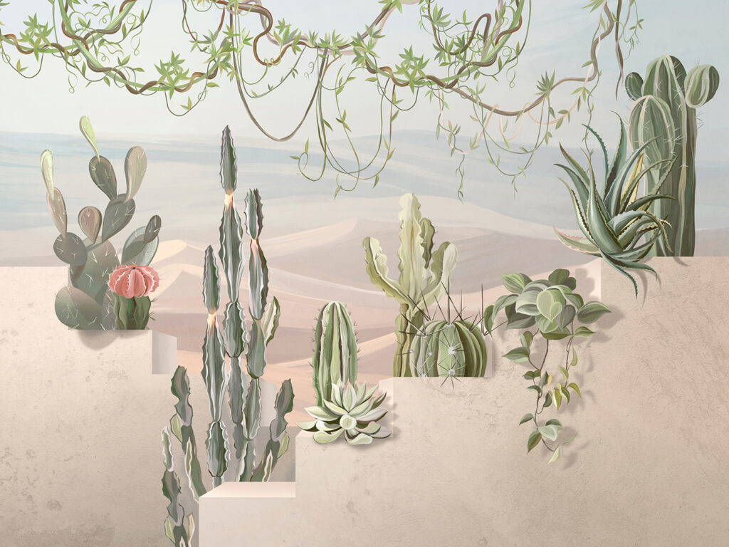 Cactos junto à duna — design completo