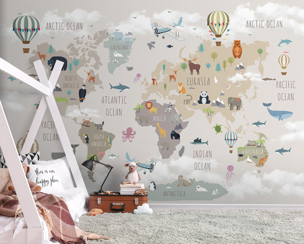 Mapa animal com balões — interior 3