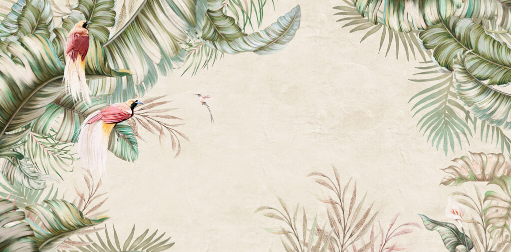 Papagaio entre folhas — design completo