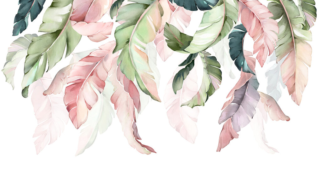 Folhas pastel pendentes — design completo