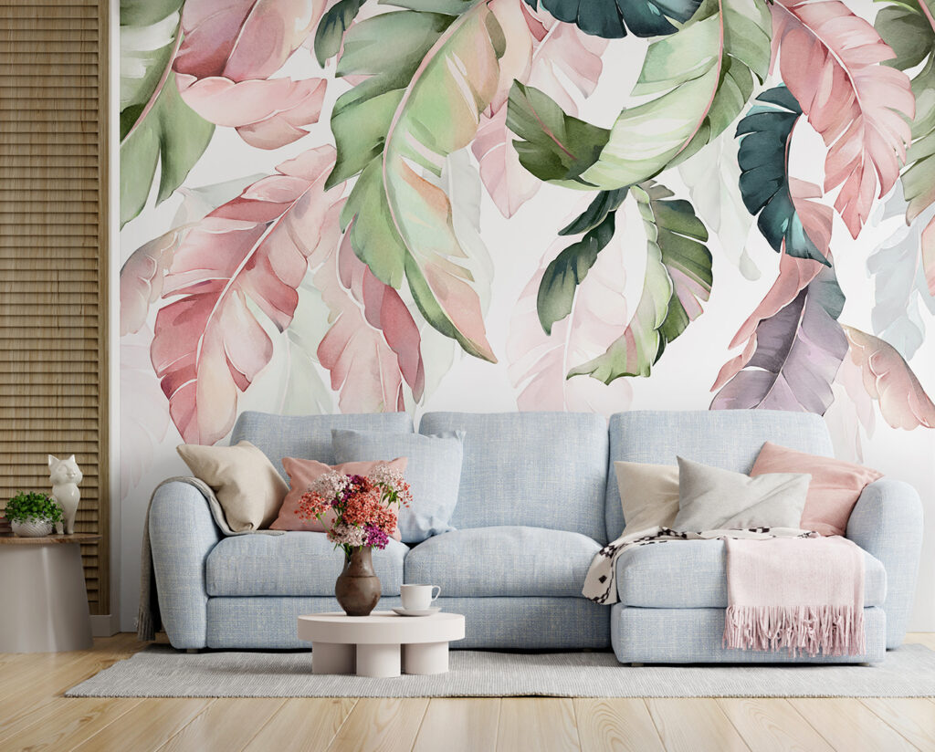 Folhas pastel pendentes — interior 1