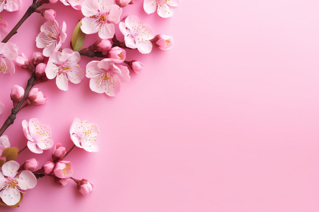 Orla de flores cor-de-rosa — design completo