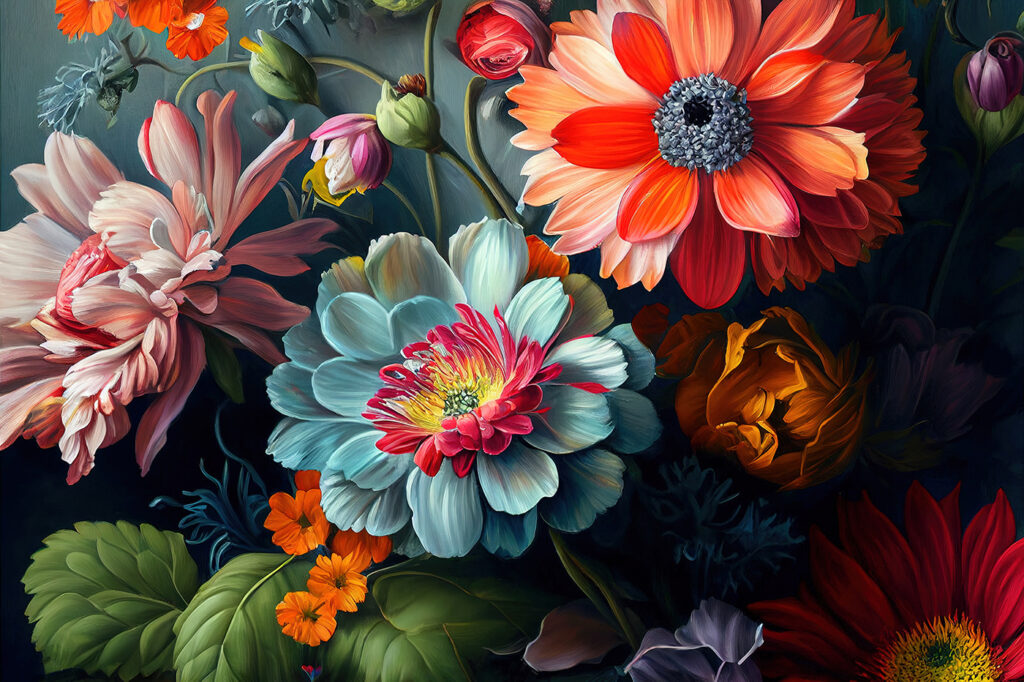 Flores exuberantes — design completo