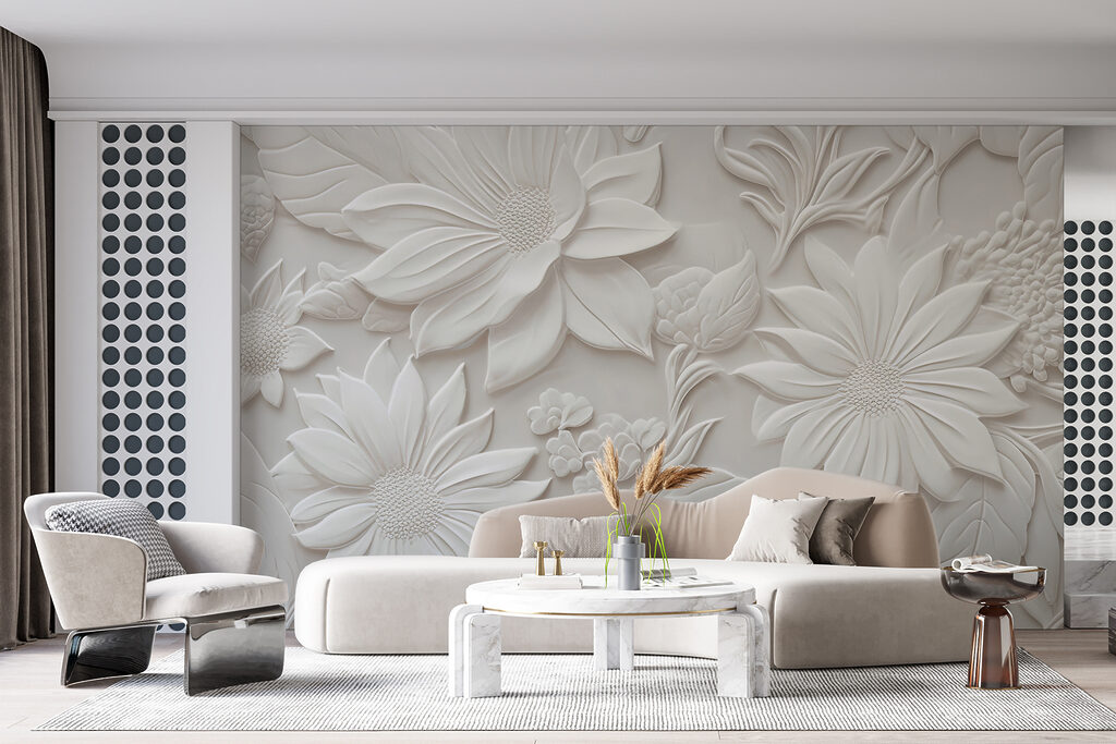 Flores brancas como escultura — interior 3