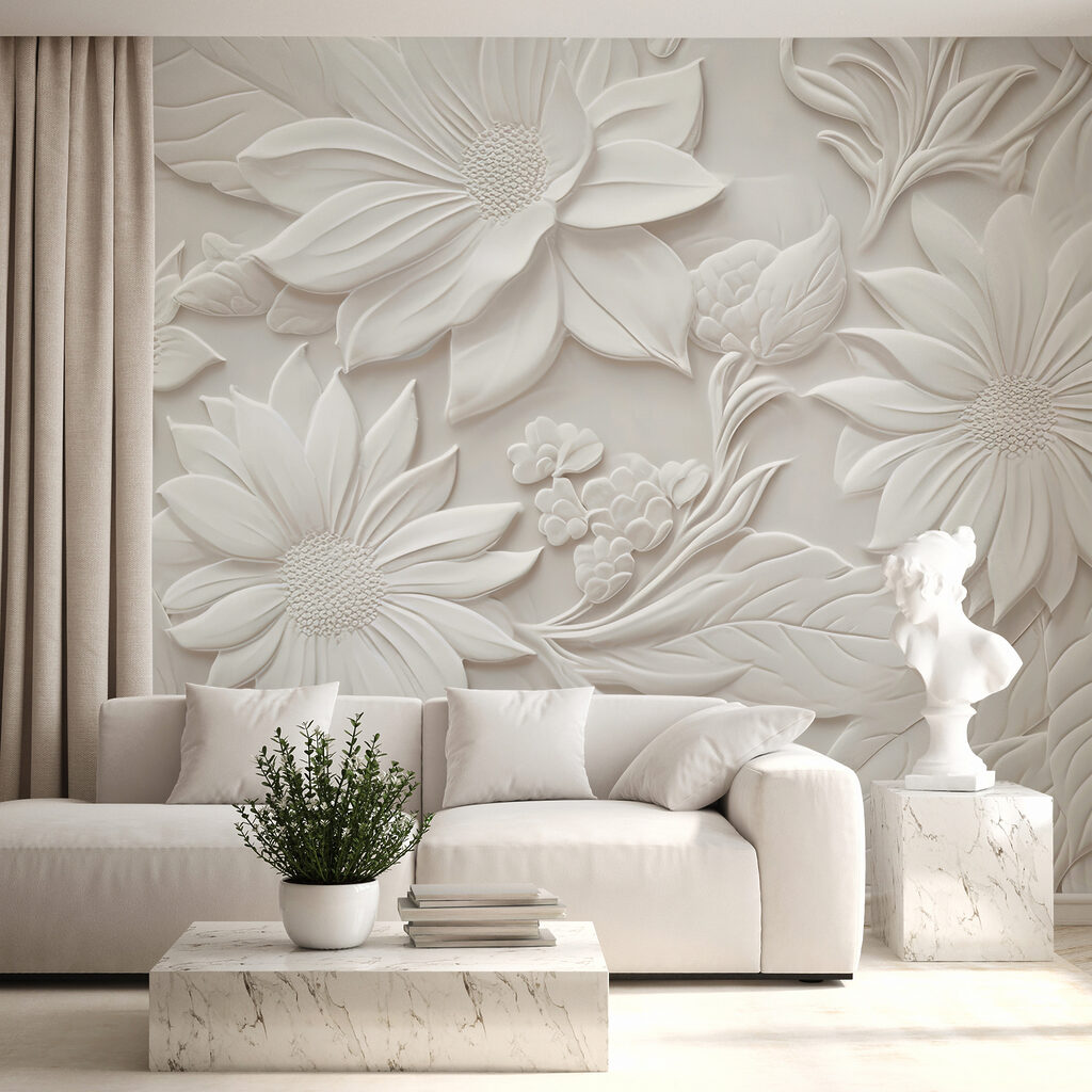 Flores brancas como escultura — interior 2
