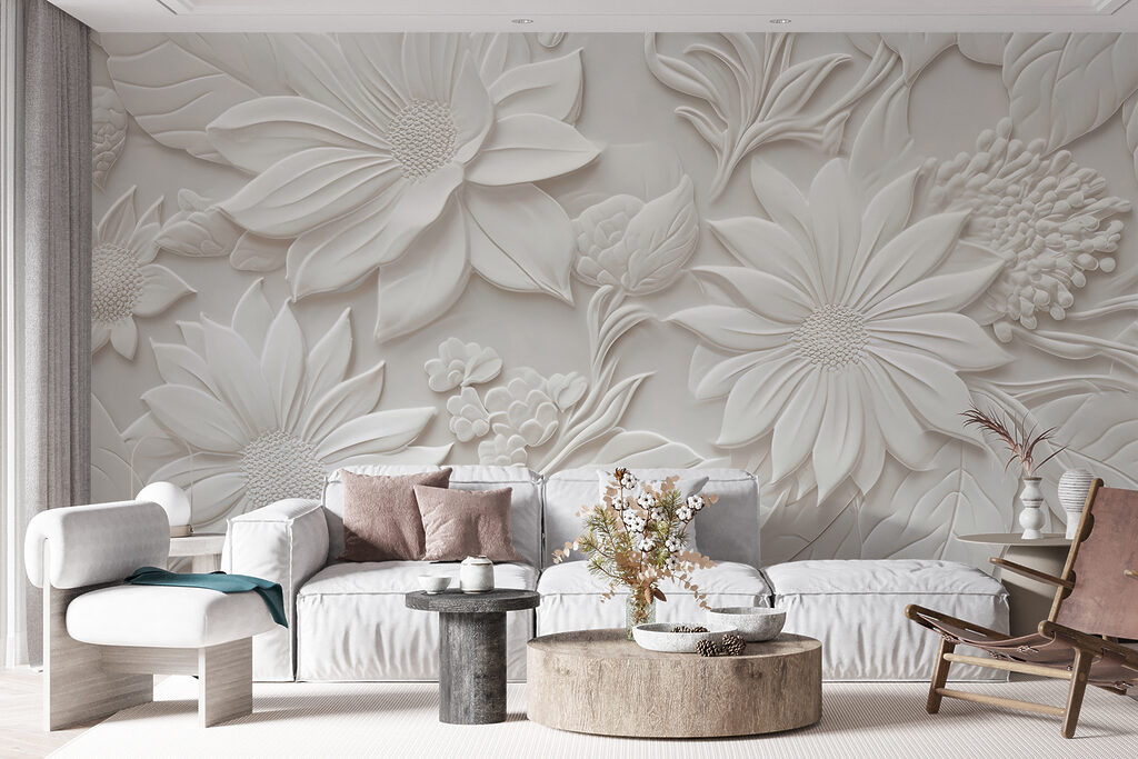Flores brancas como escultura — interior 5