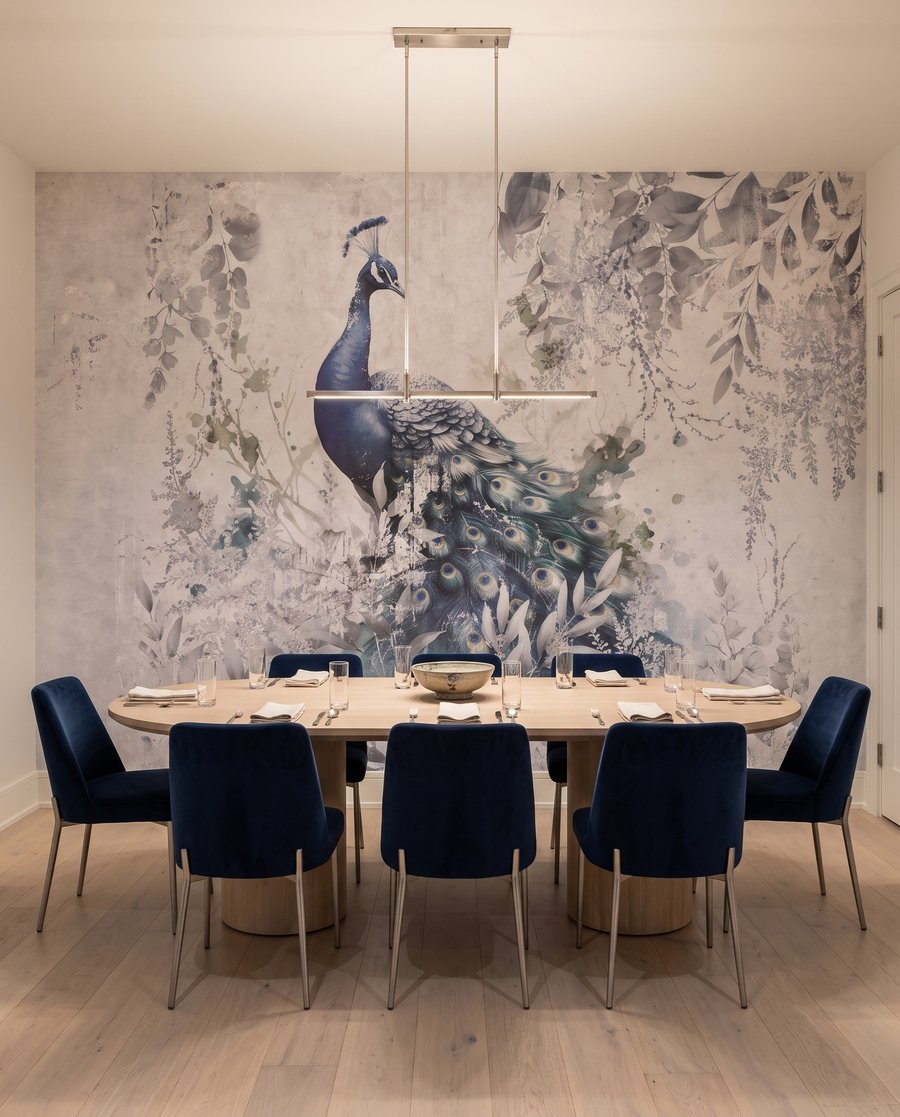 Pavão em névoa cinzenta — interior 5