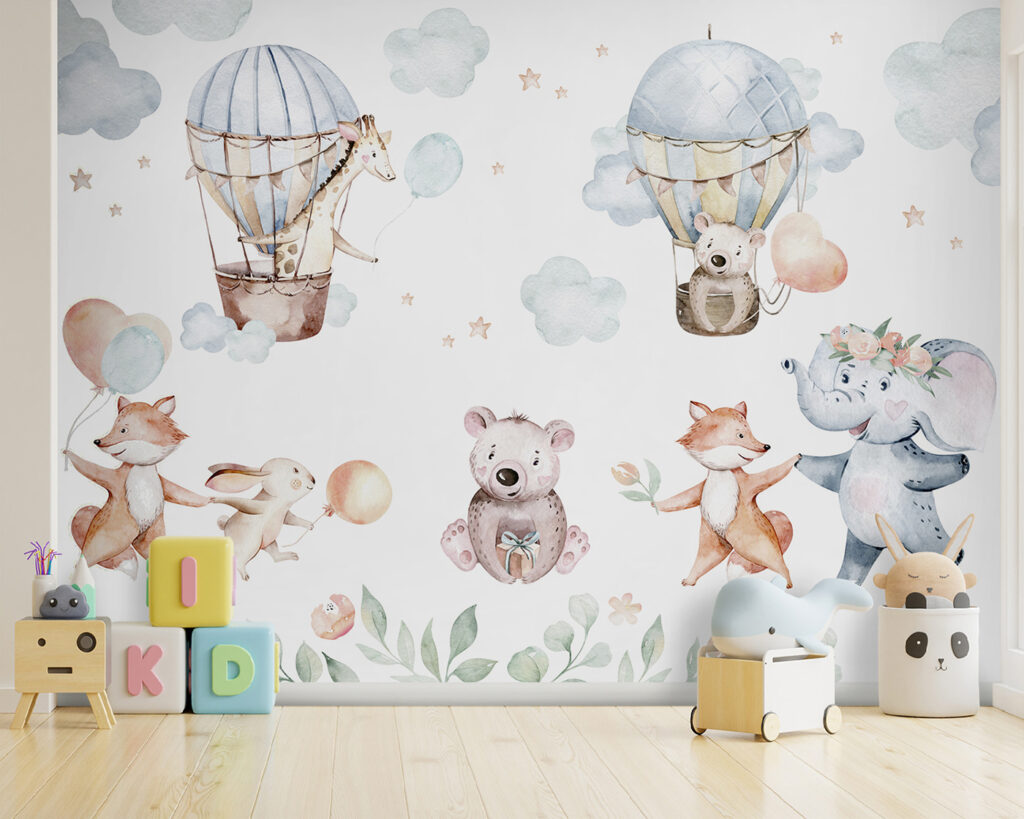 Animais com dois balões — interior 2