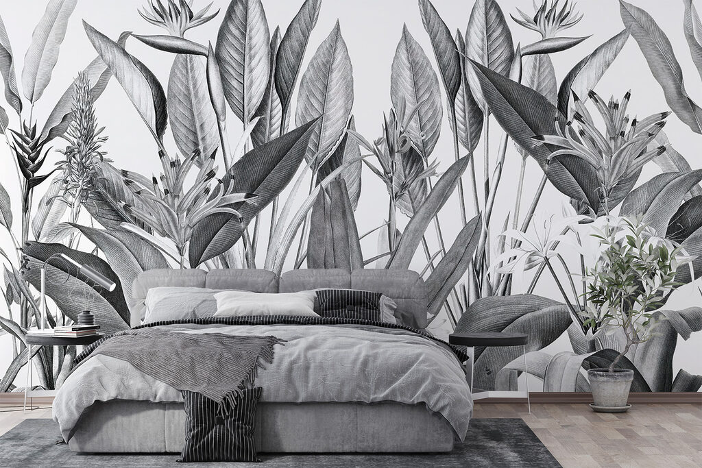 Flores tropicais entre folhas — interior 3