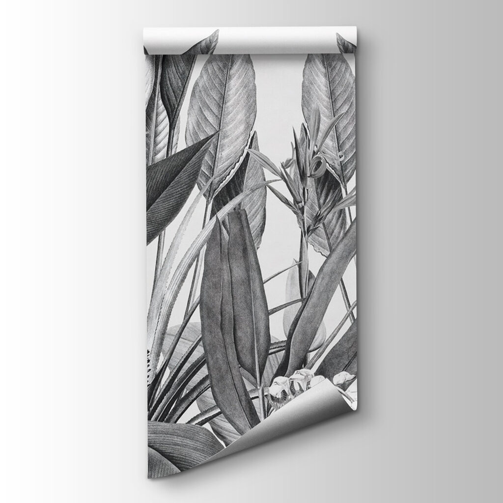 Flores tropicais entre folhas — vista do produto