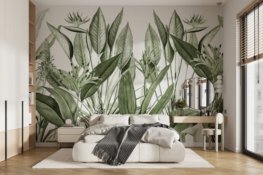 Flores tropicais entre folhas — interior 2